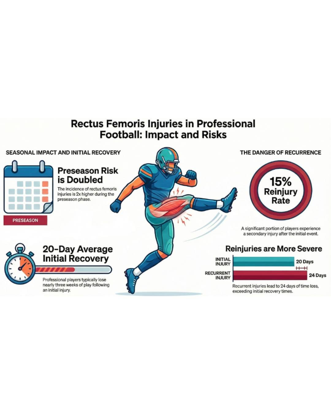 Soccer&rsquo;s Most Common Quad Injury: The Rectus Femoris ⚽️🚑

The "Rec Fem" isn't just another quad muscle&mdash;it&rsquo;s the most frequently injured muscle in the quadriceps group among professional players. But why?

In soccer, we as