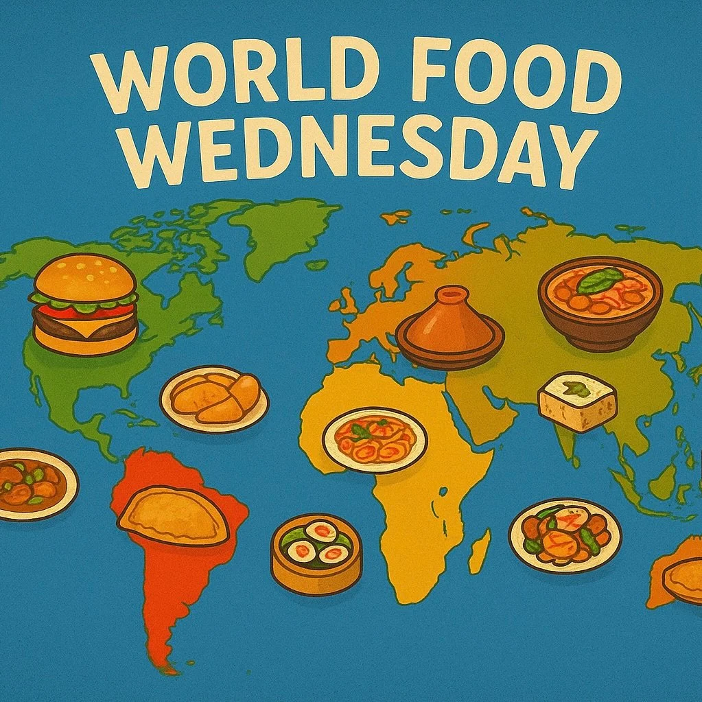 Let us introduce you the World food Wednesday where flavors from every corner of the globe come together on one plate. 🌍✨ Each week we celebrate iconic dishes that represent the heart of different cultures. Join us and taste the world, one bite at a