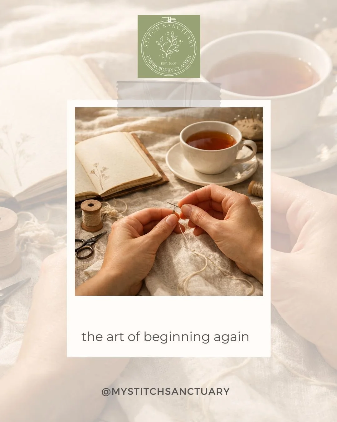 🕯️ Every year begins with small stitches &mdash; thoughts, intentions, gentle hopes.
As Winter Light settles in, what would you love to create next?

A moment of stillness, a cup of tea, a hoop waiting patiently&hellip; the softest beginning to your