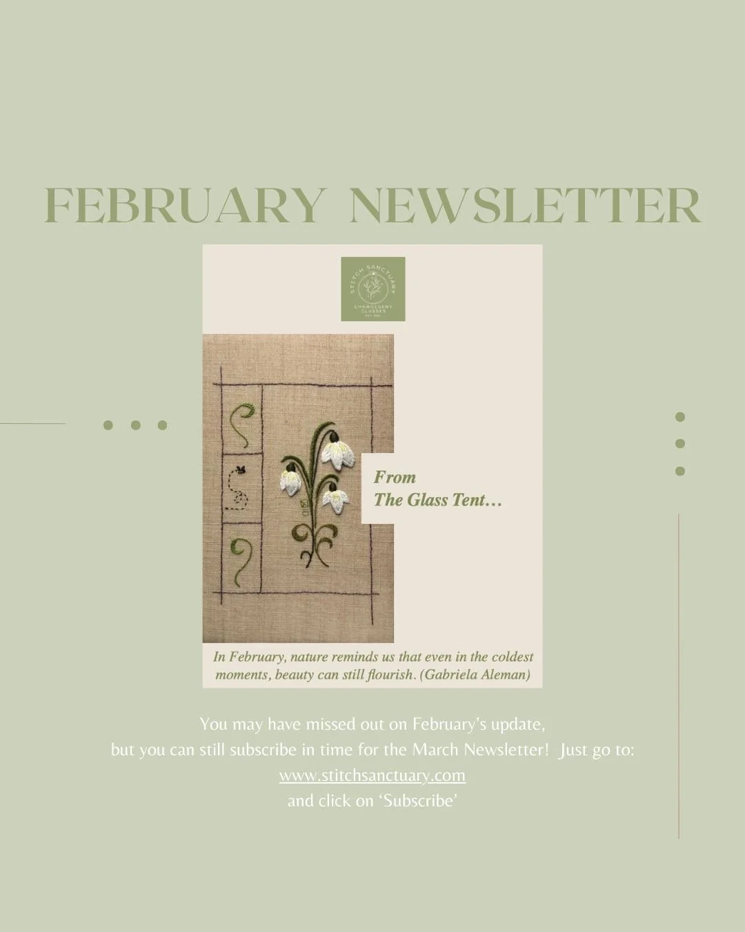 ✨ February Newsletter went out yesterday! ✨
If you&rsquo;re already subscribed, you&rsquo;ll have seen a big new development quietly unfolding here at The Stitch Sanctuary&hellip; 🌿
I&rsquo;ve introduced an all-new Waiting List feature, designed to 