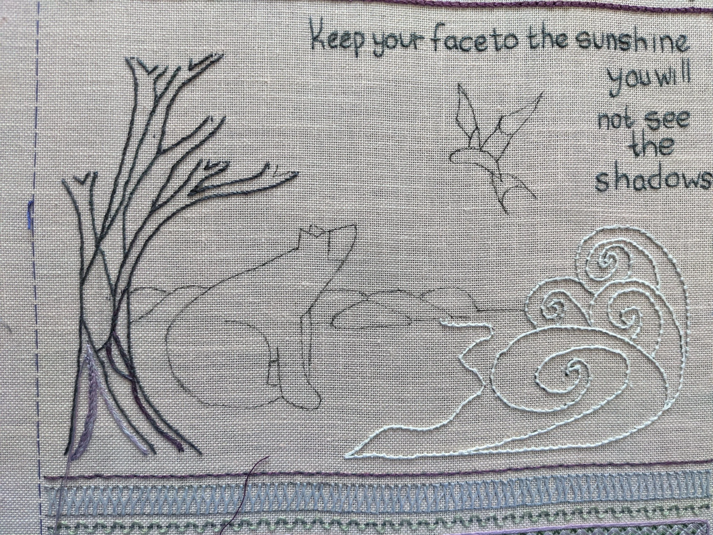 Stitch Sampler Central Panel WIP
