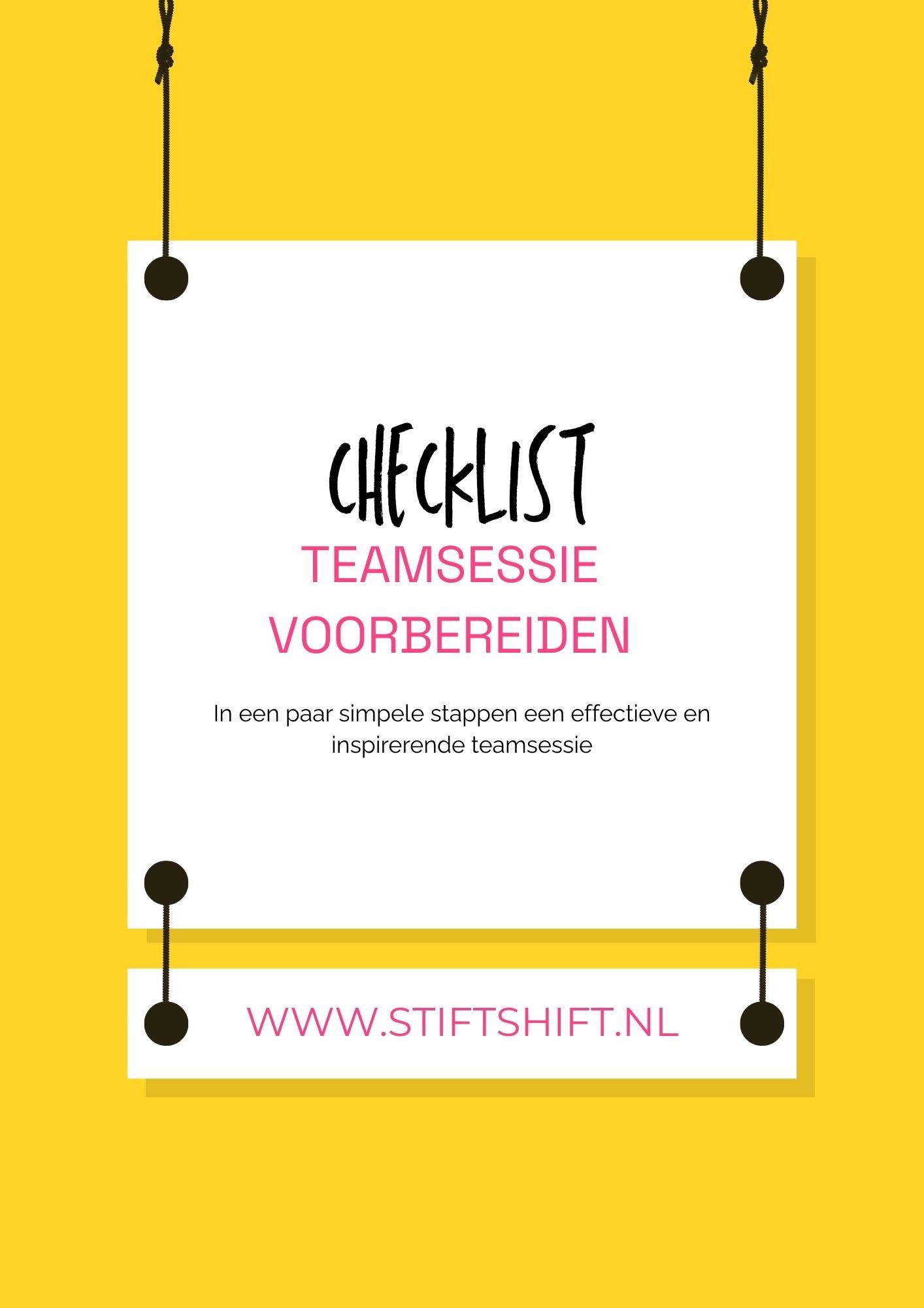 voorpagina Checklist Teamsessie Voorbereiden - StiftShift