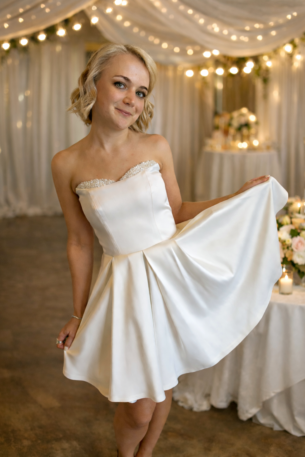 KMD2 - Party Dress
Playful meets polished in this modern party dress designed for celebration. The structured bodice offers a flattering, secure fit, while the softly flared skirt brings movement and a touch of fun. Subtle detailing along the necklin