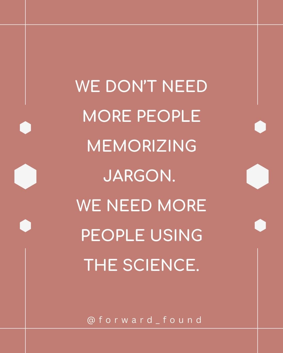 I don&rsquo;t think the goal is to get everyone to understand SD &rarr; MO &rarr; Bx &rarr; SR.

I think the goal is to get the science into people&rsquo;s lives.

Maddie just finished Atomic Habits by James Clear, and what struck her most was this:
