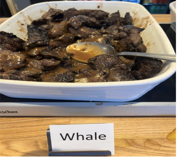 Wale at local diner in Greenland