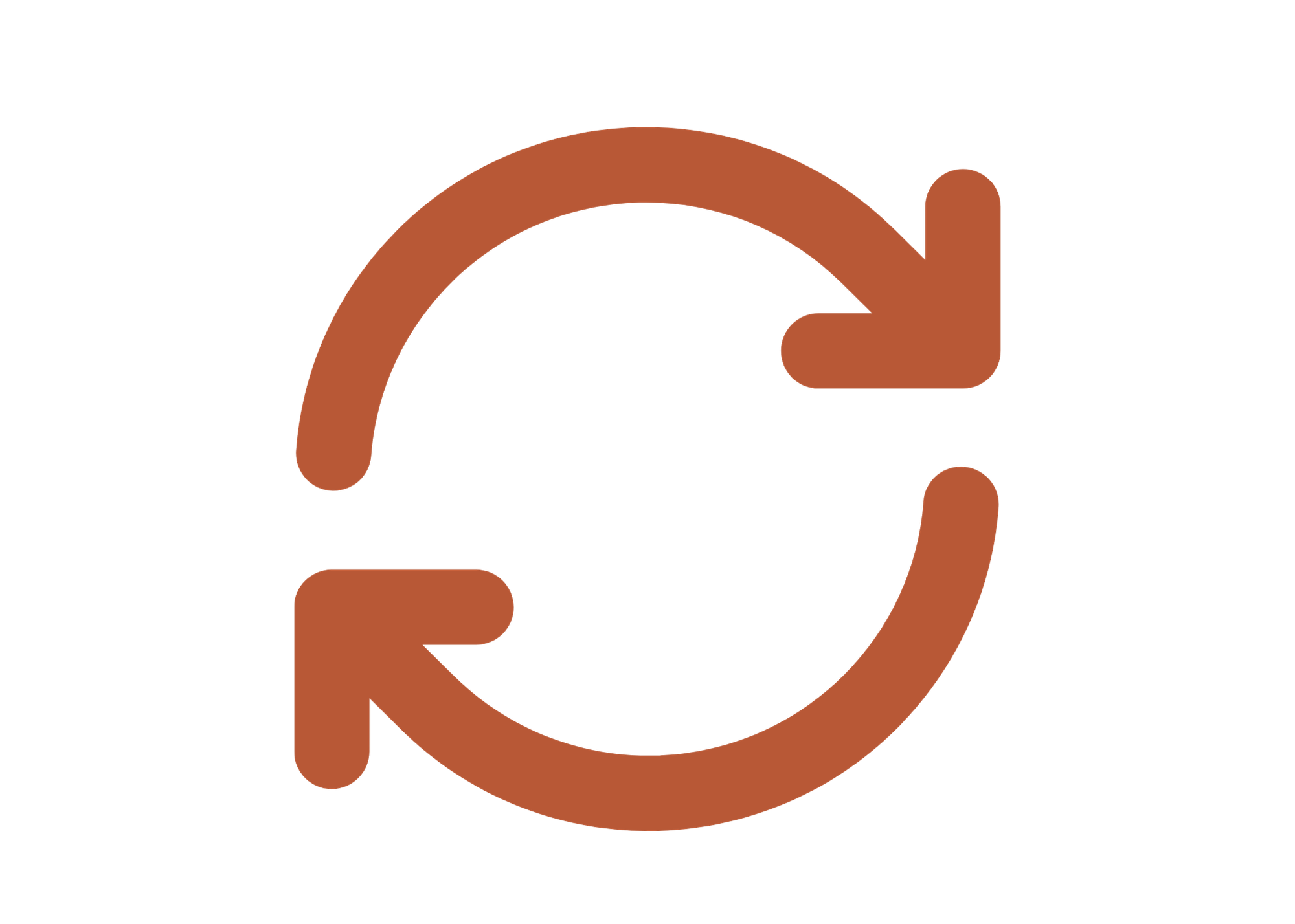Abstract logo with circular arrow designs in brown and black colors.