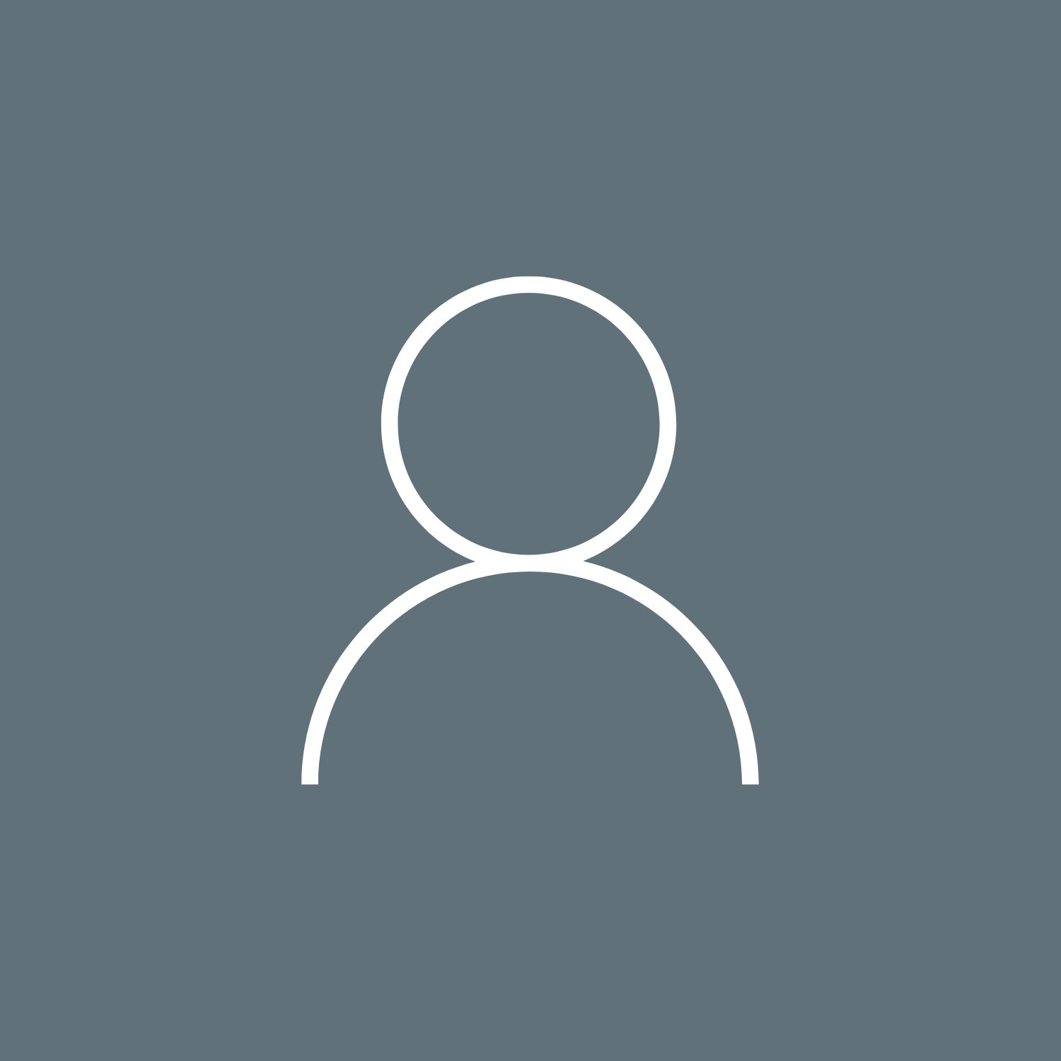 Blank gray background with a white outline of a person icon.