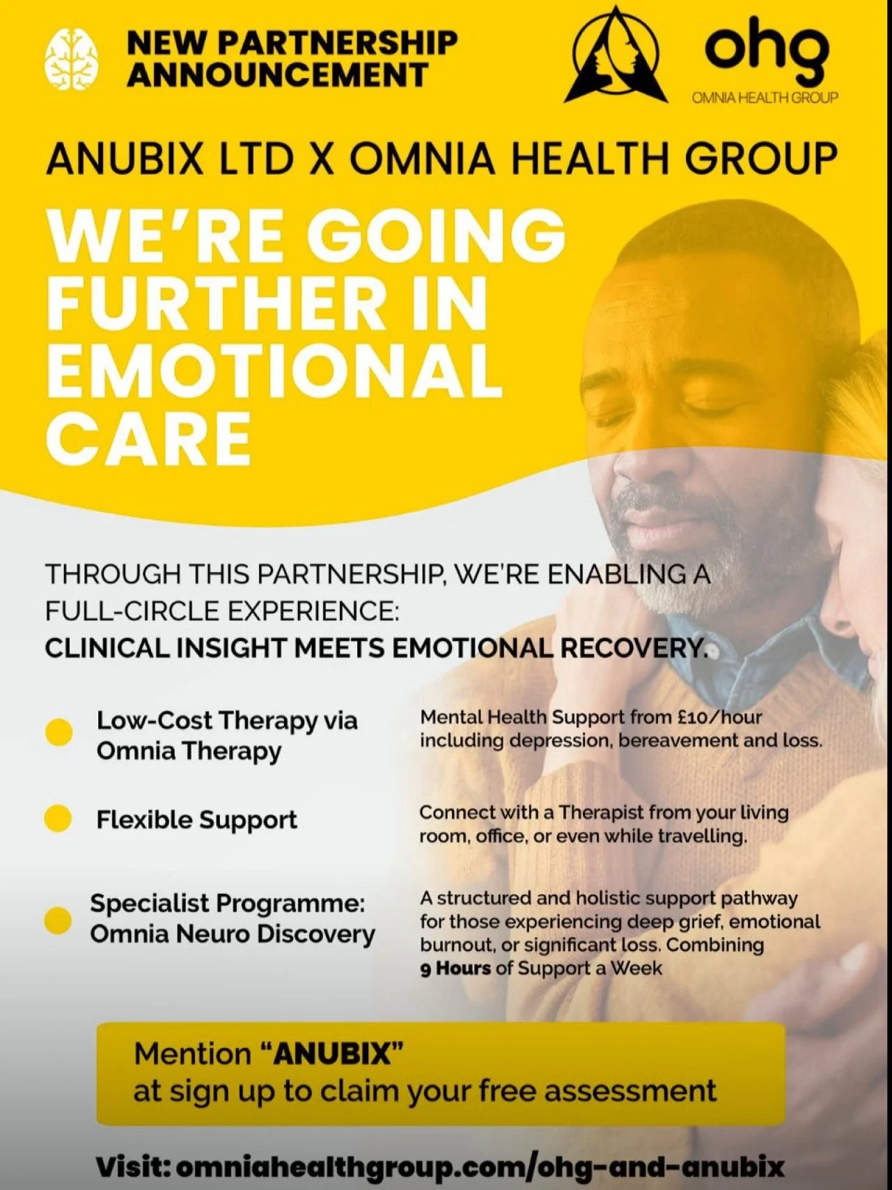 🆕 New Partnership Announcement: Anubix Ltd &times; Omnia Health Group 🤝

At Anubix, we understand that care doesn&rsquo;t end with the scan - grief, trauma, and emotional strain can continue long after. 💔

That&rsquo;s why we&rsquo;re proud to ann