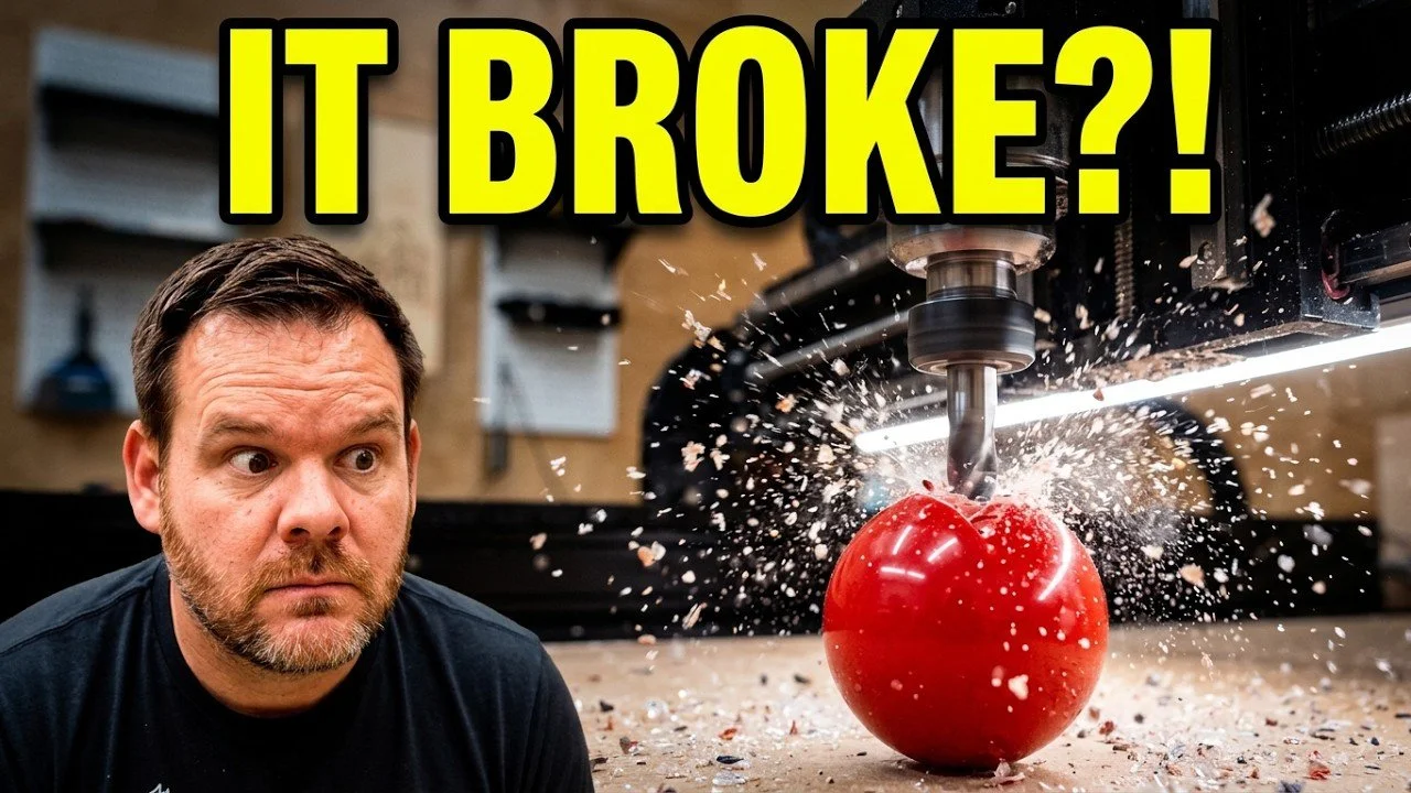 I Tried Cutting a Pool Ball on a CNC Router and THIS happened
