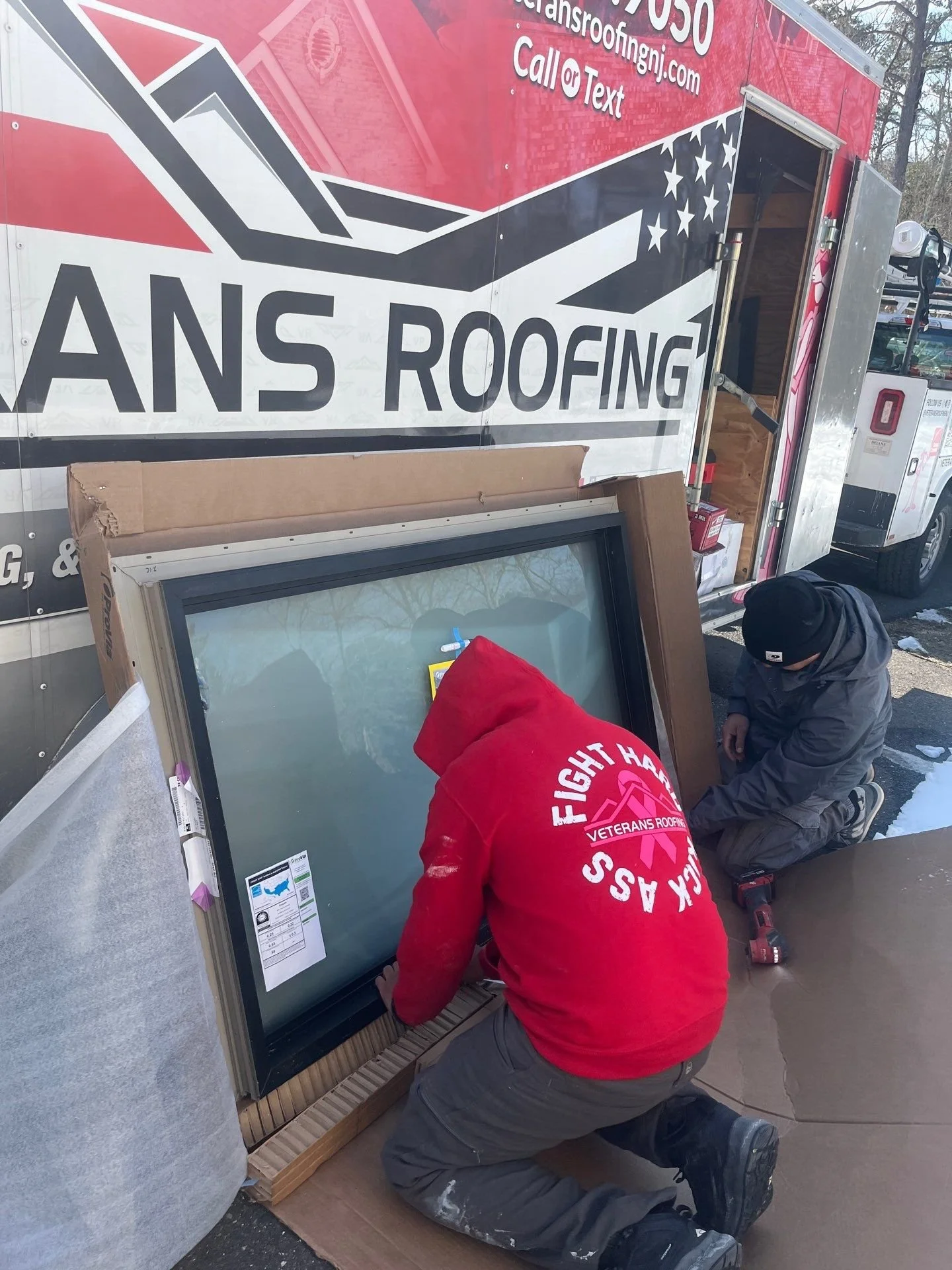 provia window installation being completed in south jersey