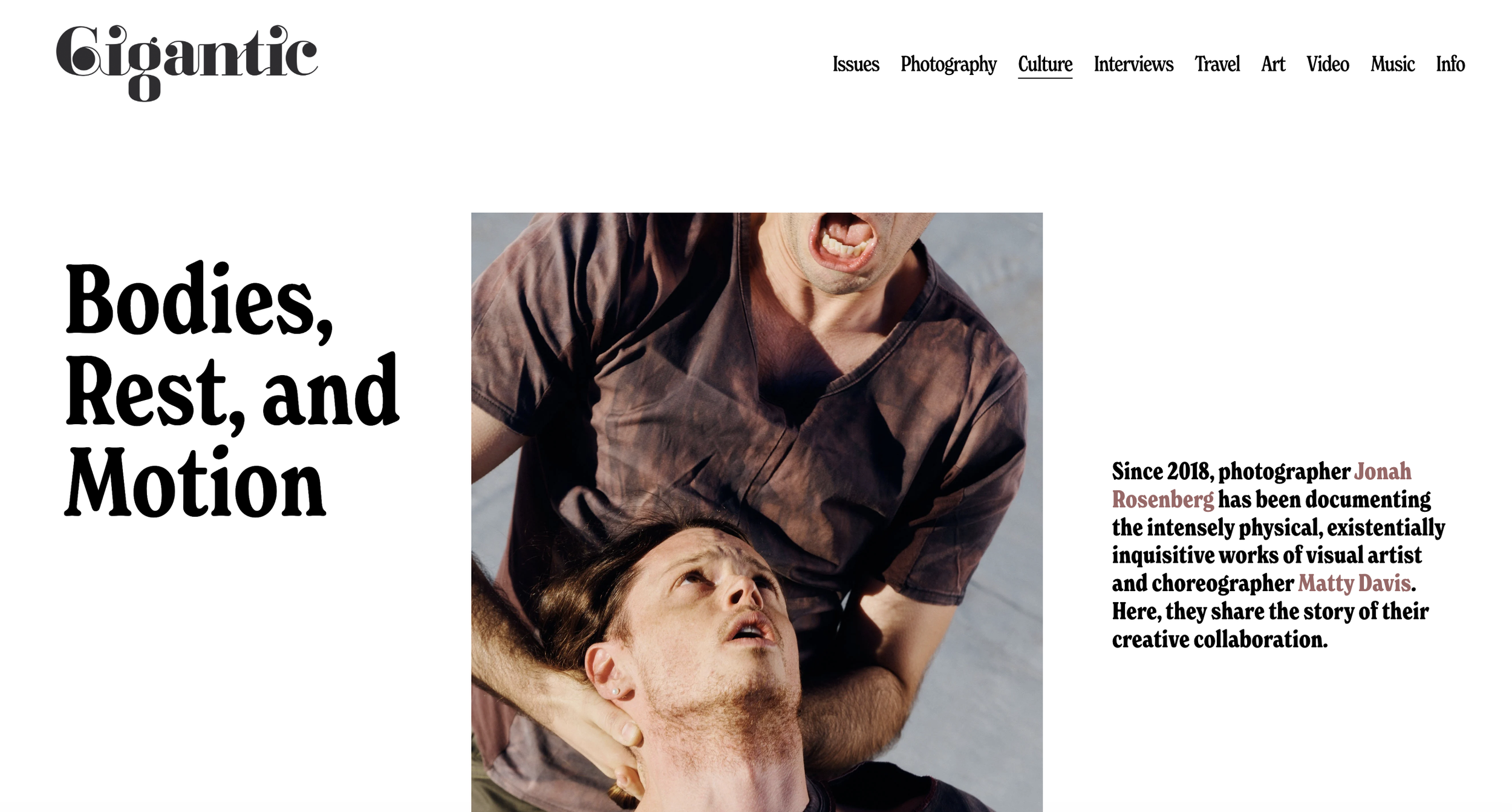 Highlight from "The Portrait Issue" of Gigantic magazine, featuring photography by Jonah Rosenberg.
