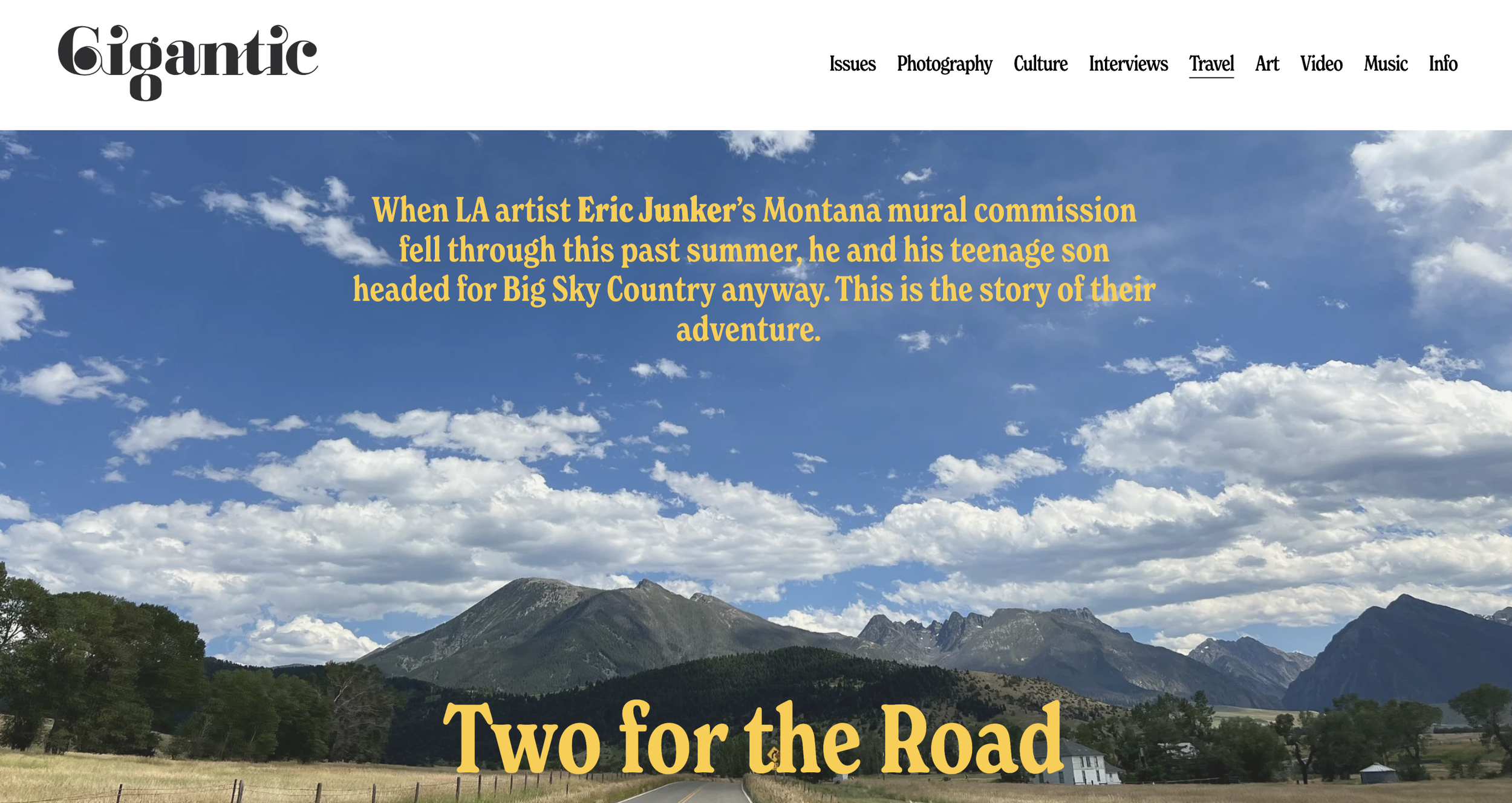 Highlight from "The Discover Issue" of Gigantic magazine, featuring Eric Junker.