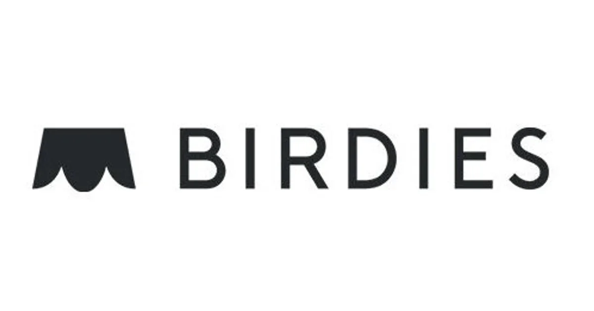 Black logo with stylized bird icon followed by the word 'BIRDIES' in black capital letters on a white background.