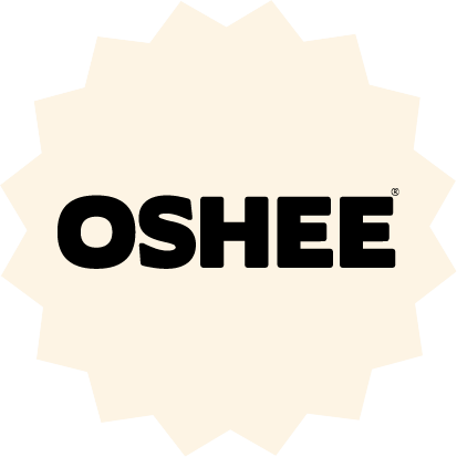 OSHEE energy drink and functional beverage brand logo in bold black text. amazon advertising and keyword bidding, sponsored products