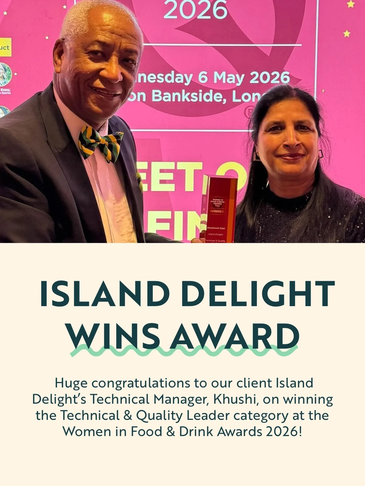 From finalist to winner 🏆

Huge congratulations to Khushi at @islanddelightuk for winning the Technical &amp; Quality Leader award at the @womeninfoodanddrinkawards 2026.

A brilliantly deserved recognition for the passion, expertise and leadership 