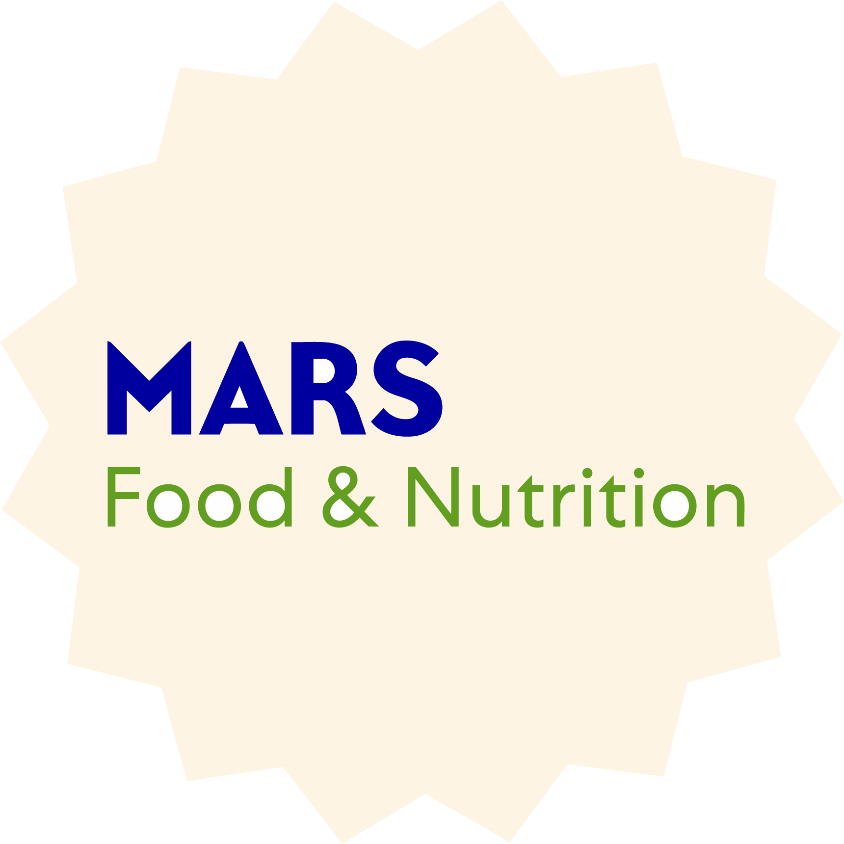 Mars Food & Nutrition corporate logo on cream starburst background.
