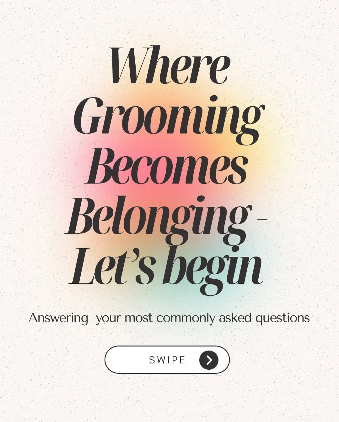 FAQ Master List - a time to share my most frequently asked questions and open up space for anyone to ask more! I want everyone to feel welcome to connect, inquire, and feel supported. 💛

As a grooming business, most of my info gets shared directly w