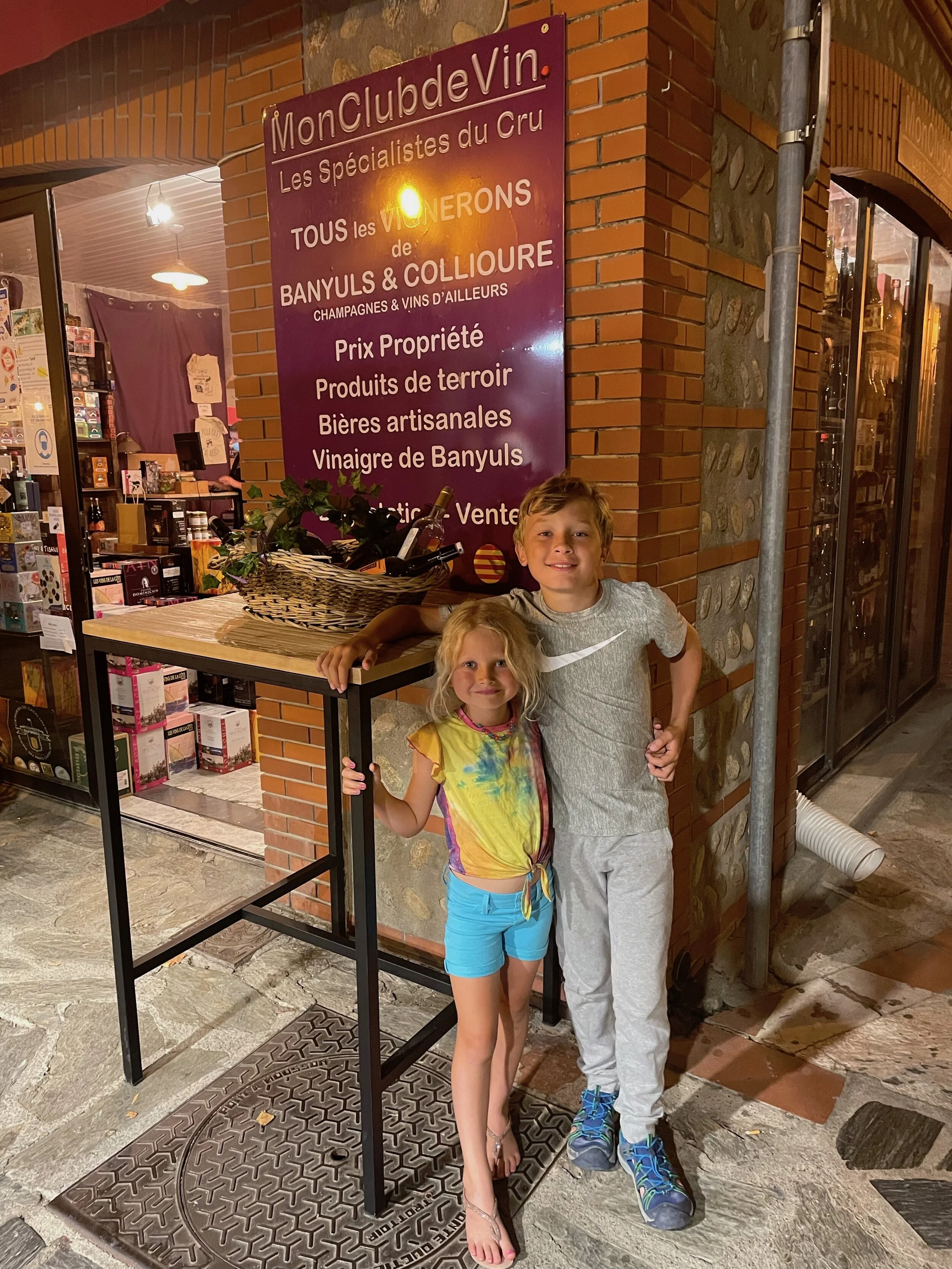 Notre QG (pronounced QJ) or Quartier Générale, French for HQ (headquarters)! Our downtown home base, our friends’ lovely store, became symbolic of the warm hospitality they showed us in Banyuls.