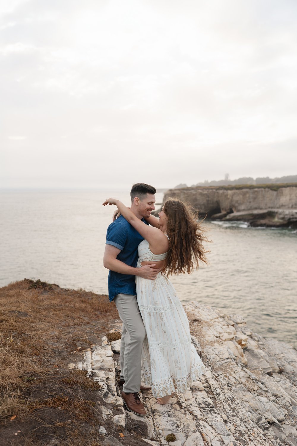 A Romantic Engagement Session on the Cliffs of Santa Cruz, California