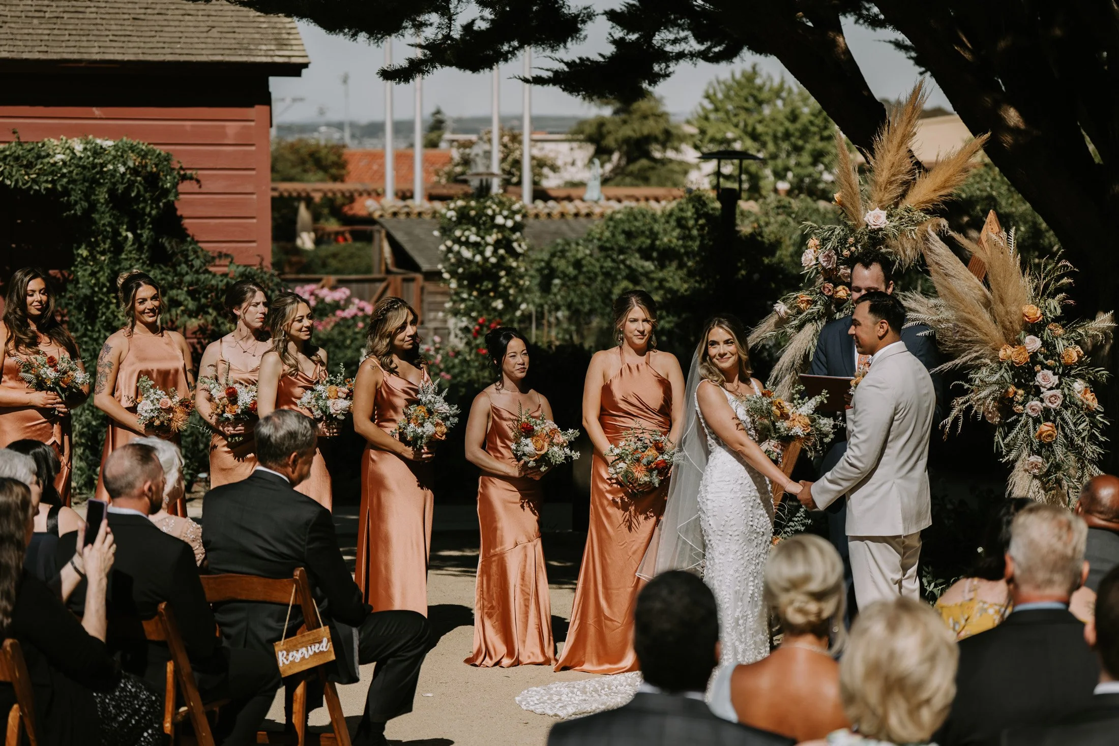 A beautiful wedding at The Barns at Cooper Molera in Monterey and Carmel ceremony time.
