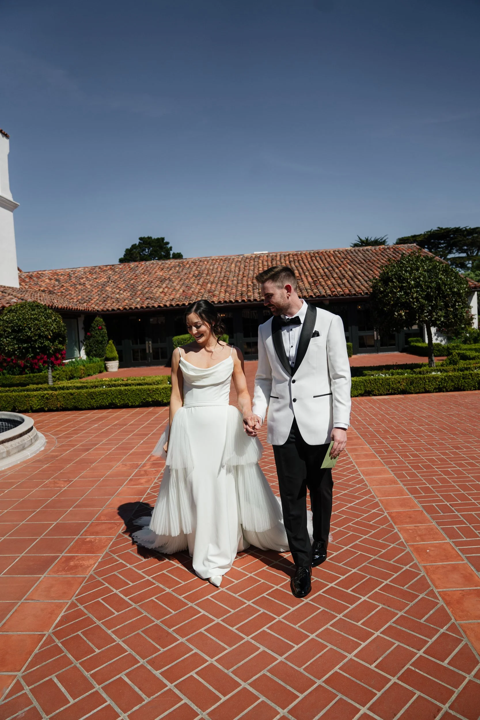 wedding photographer Pebble Beach- first look for a couple at Monterey Peninsula Country Club
