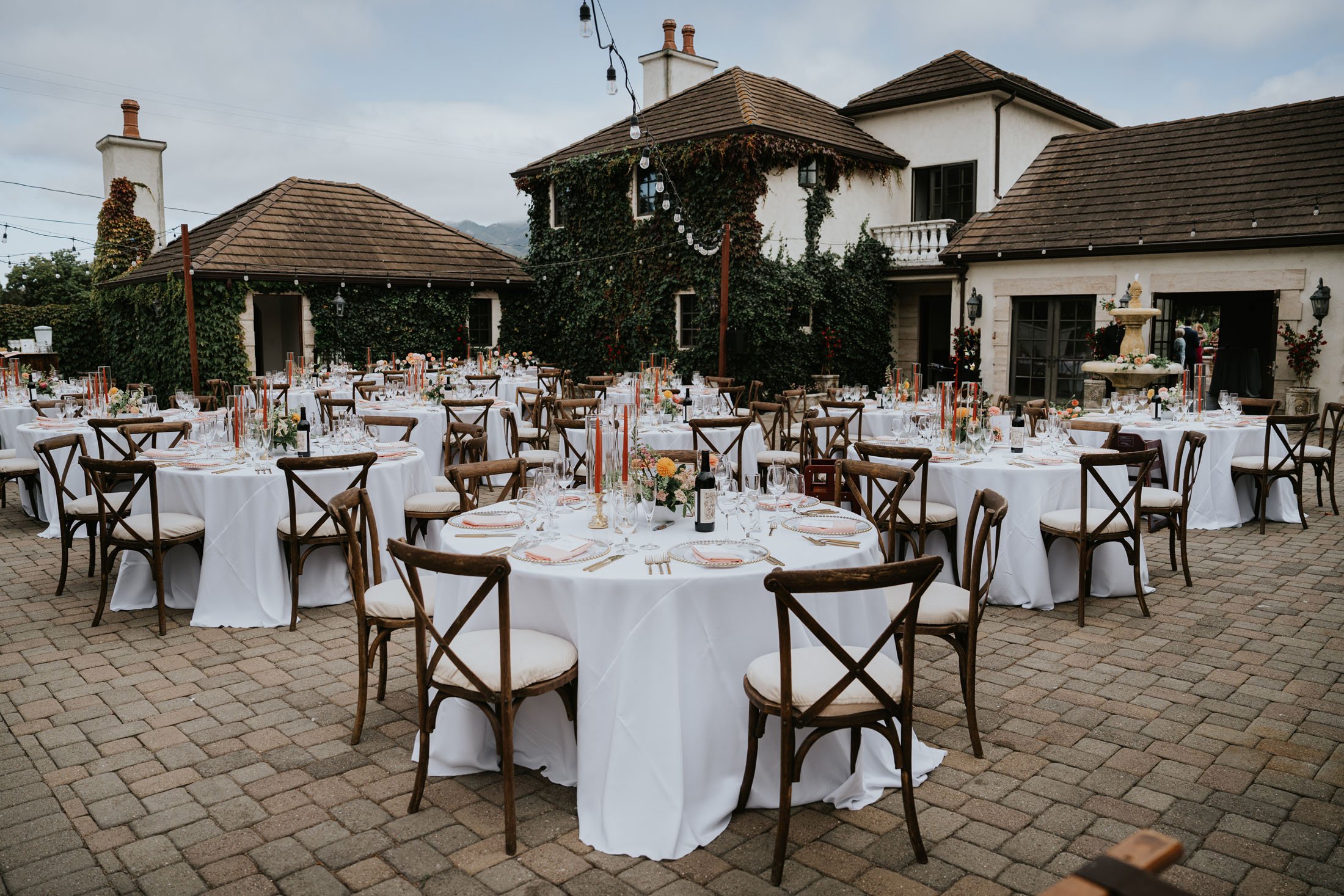 Luxury wedding venue in Carmel Valley with European-inspired elegance.Stonepine Estate wedding ceremony in Carmel Valley