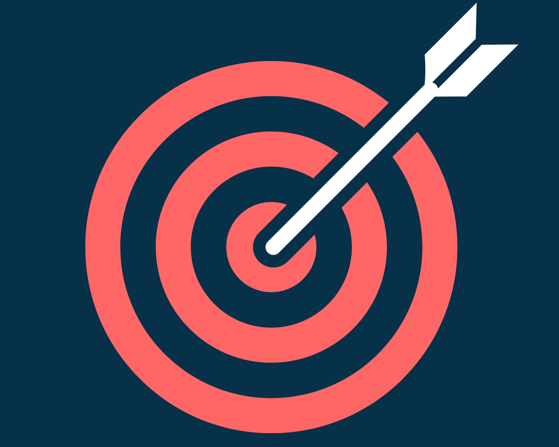 A target with an arrow in the centre