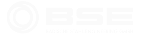 Logo der BADISCHE STAHL-ENGINEERING GMBH, mit weißen Buchstaben auf schwarzem Hintergrund