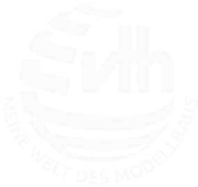 Logo des internationalen Modellbaus, bestehend aus einer schwarzen Globus-Silhouette mit weißen, schrägen Linien und dem Schriftzug »ihm« in der Mitte, umgeben vom Text »MEINE WELT DES MODELLBAUS«.