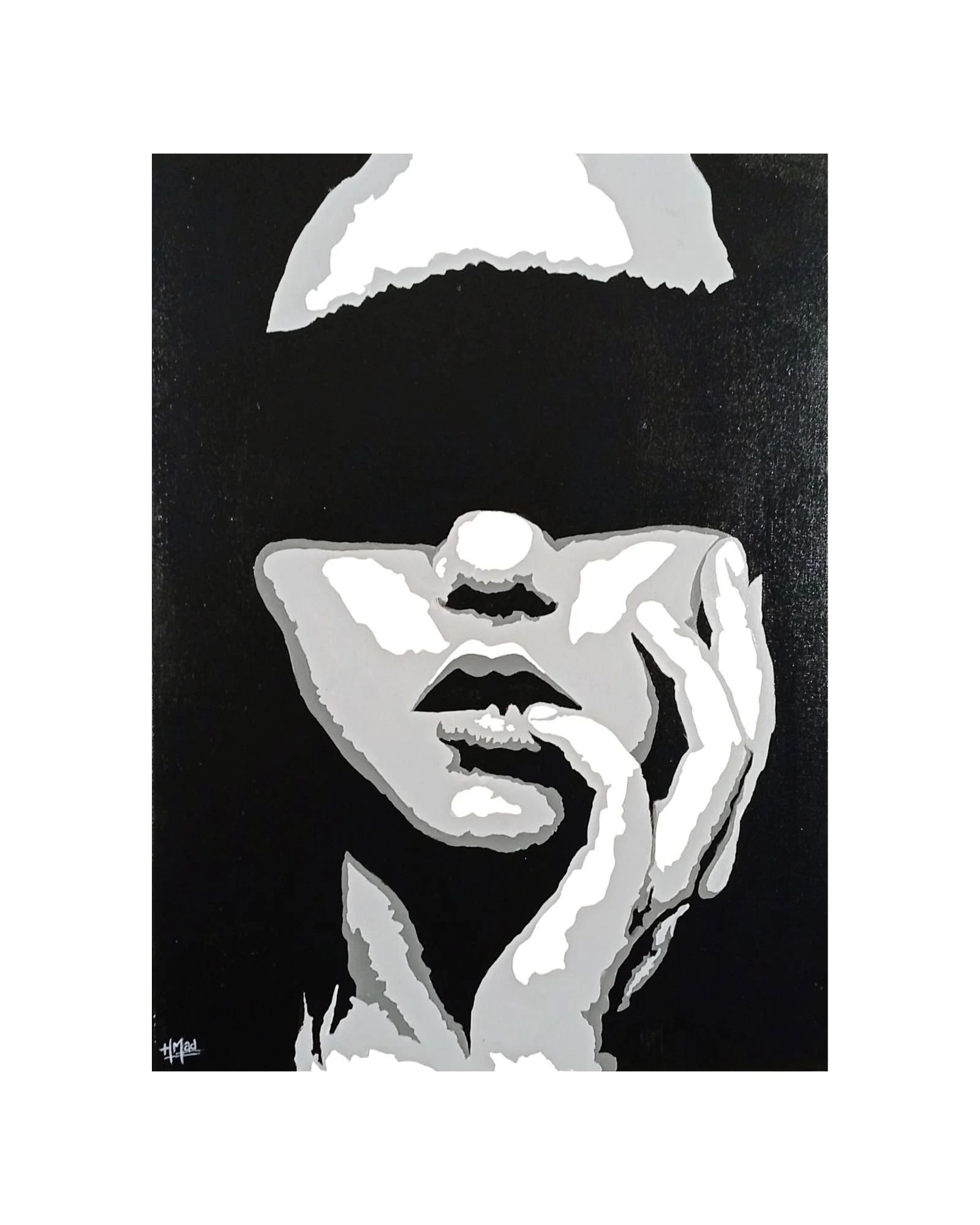 “The Exitment Of The Unexpected” acrylic on canvas painting, brush-painted, 80×50×4 cm, June 2023, HMad Artworks.