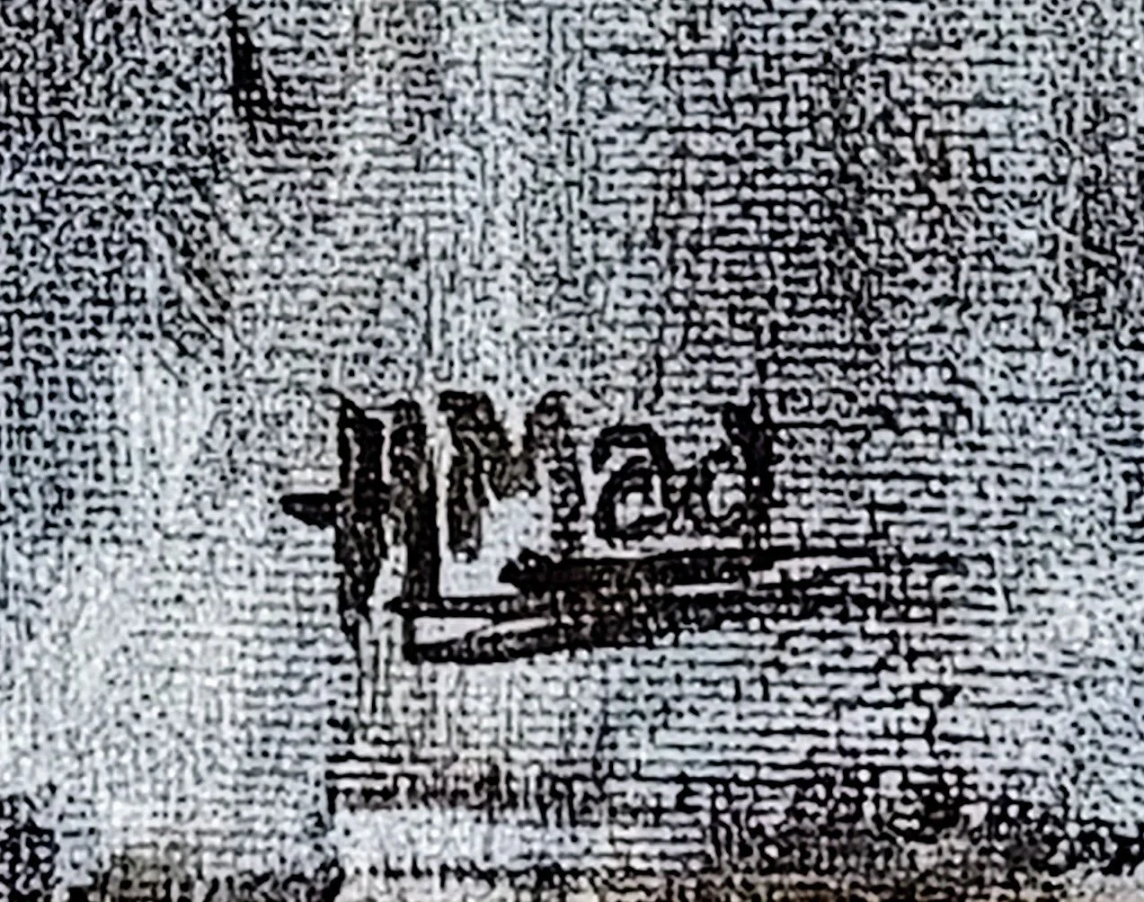“HMad” signature on “Model C Pose 3” acrylic painting on canvas, July 2022, HMad Artworks.