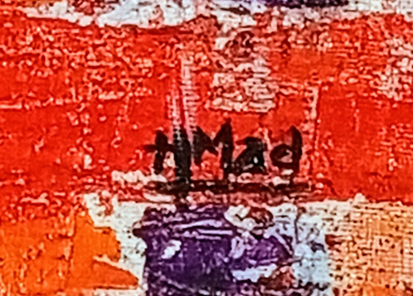 “HMad” signature on “Passenger” acrylic painting on canvas, May 2020, HMad Artworks