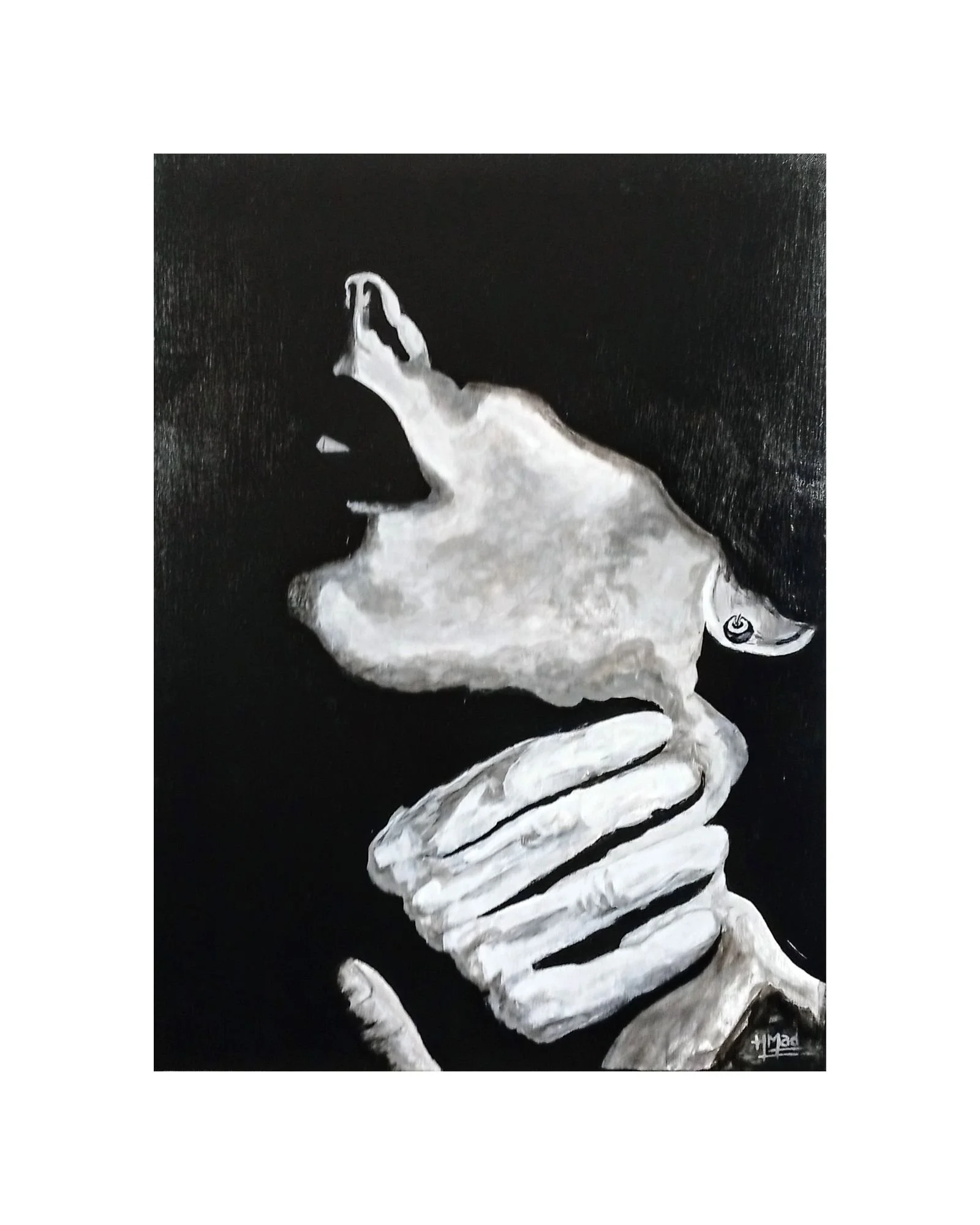 “Oh! You'r So Mine Now!!!” acrylic on canvas painting, brush-painted, 80×50×4 cm, July 2023, HMad Artworks.