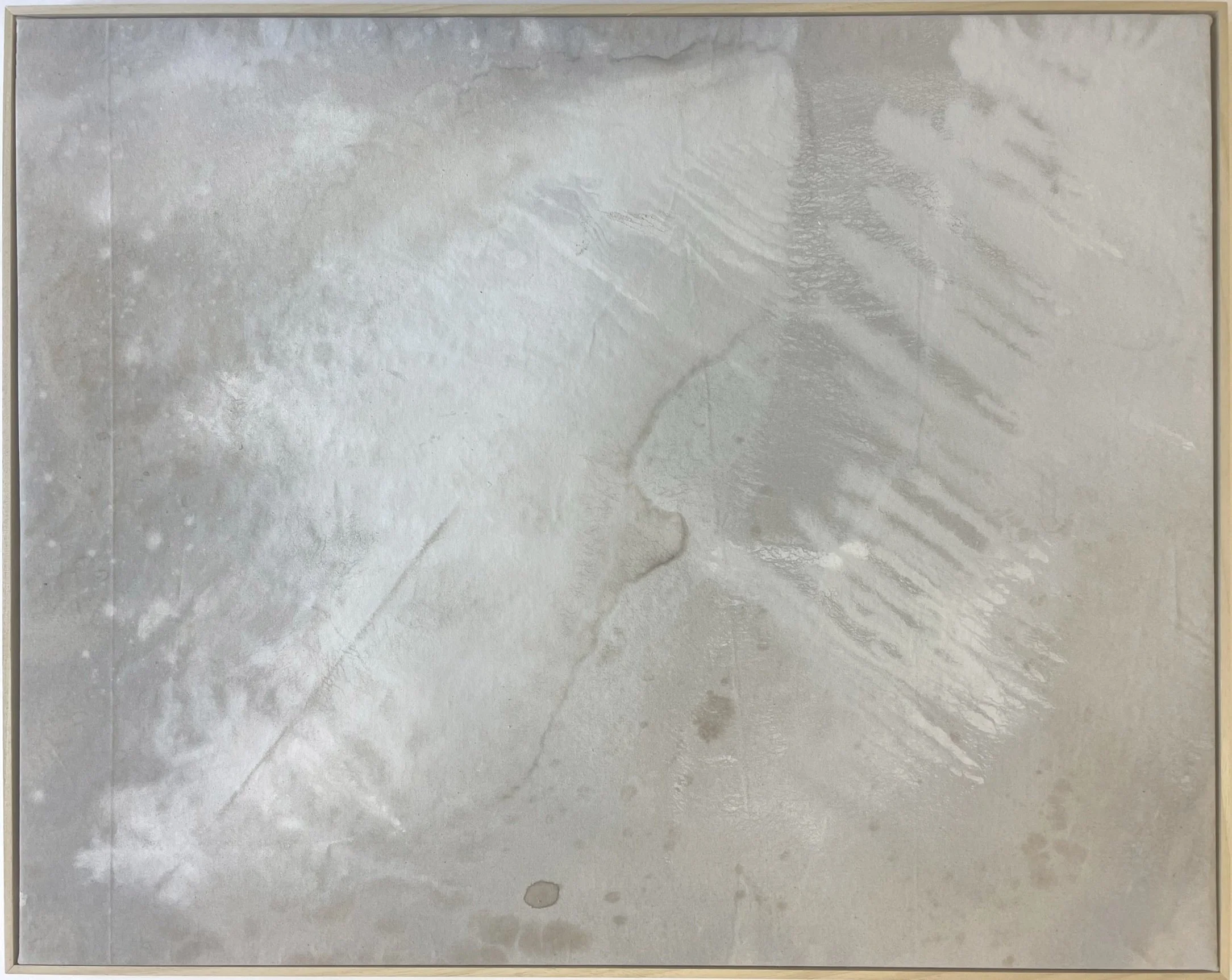 Solum/Saxum 15 (2025) | 73 x 92 cm | Rain, Limestone, Clay, Water on Raw Cotton Canvas