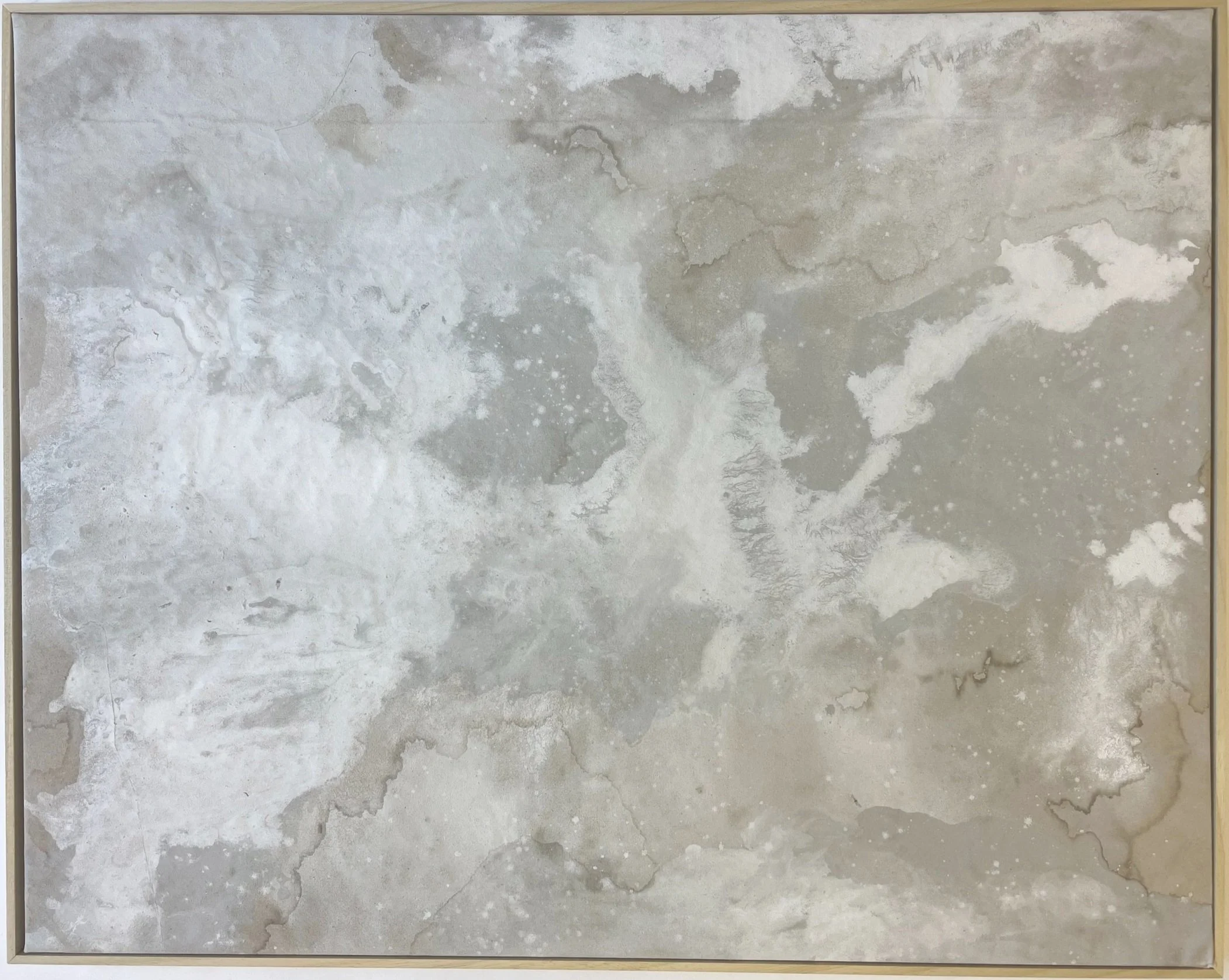 Solum/Saxum 4 (2025) | 73 x 92 cm | Rain, Limestone, Clay, Water on Raw Cotton Canvas