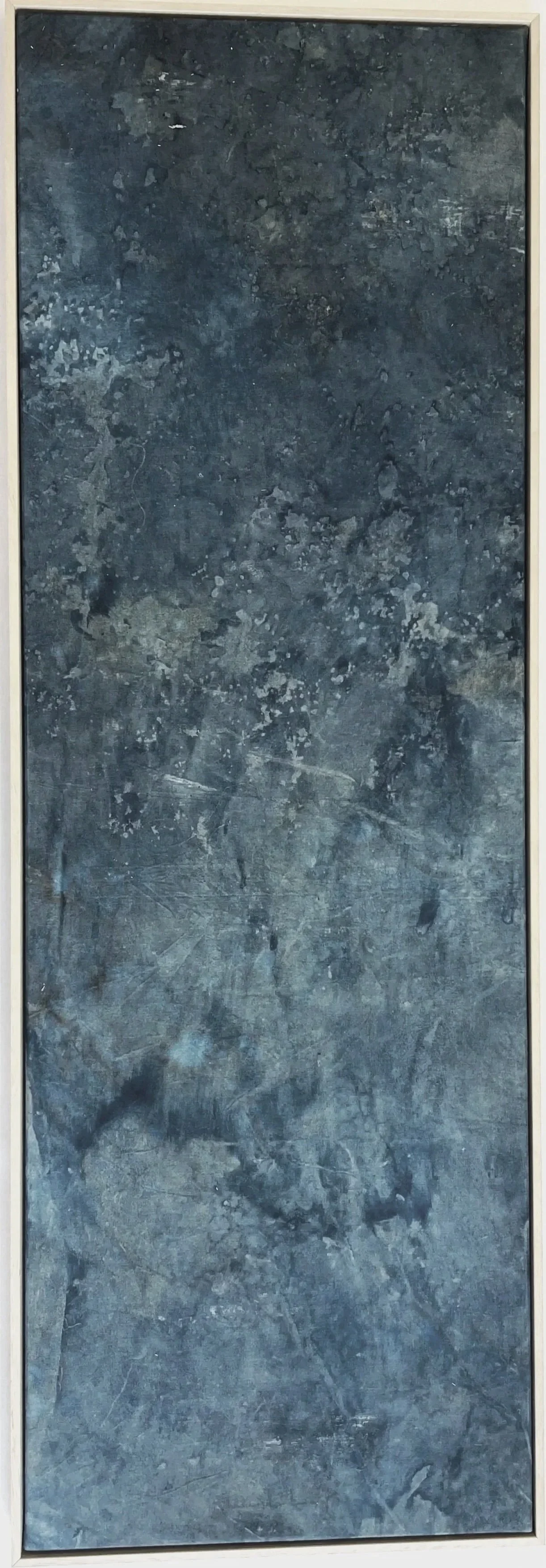 Solaria (Fleinvaer) 6 (2025) | 40 x 120 cm | Light Sensitive and Red Iron Salts, Sun, Seawater, Salt, on Raw Cotton Canvas