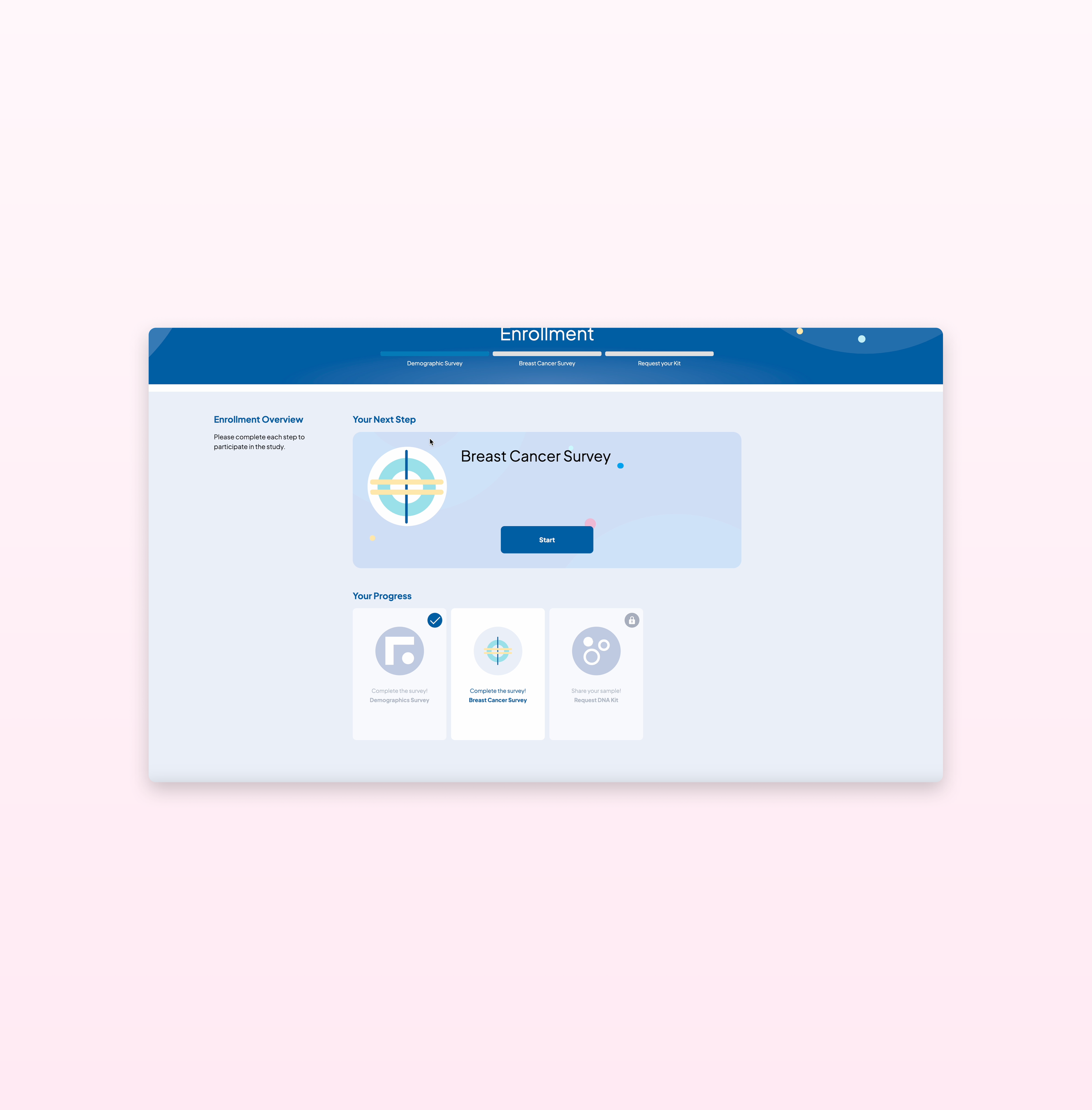 Enrollment Survey Page (Non-descriptive Icons)