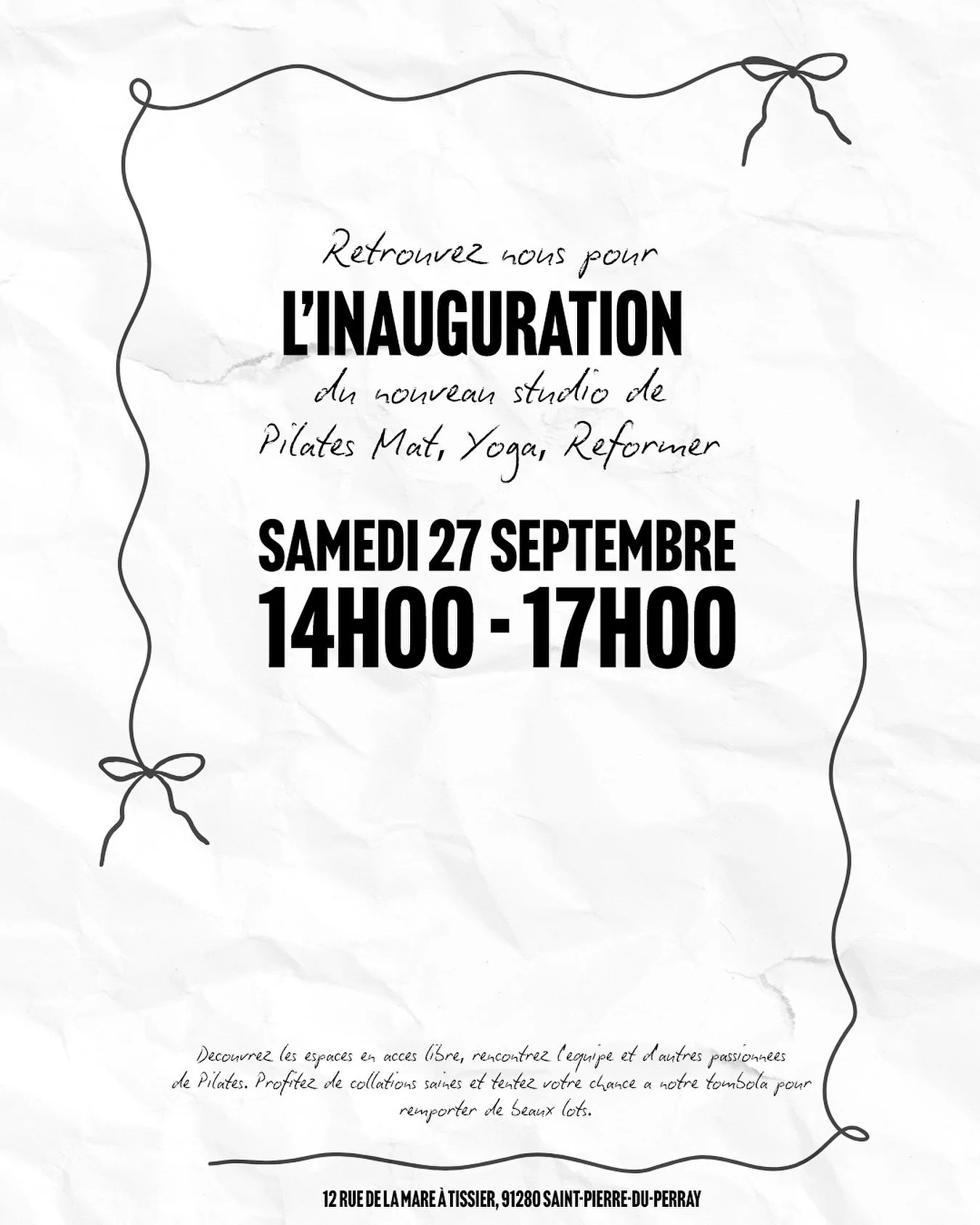 🤎 INAUGURATION THE CLUB STUDIO 🤎
Samedi 27 septembre 2025 de 14h à 17h - 12 rue de la Mare à Tissier 91280 SAINT PIERRE DU PERRAY
Le moment est enfin arrivé... The Club Studio ouvre officiellement ses portes fin septembre !
V