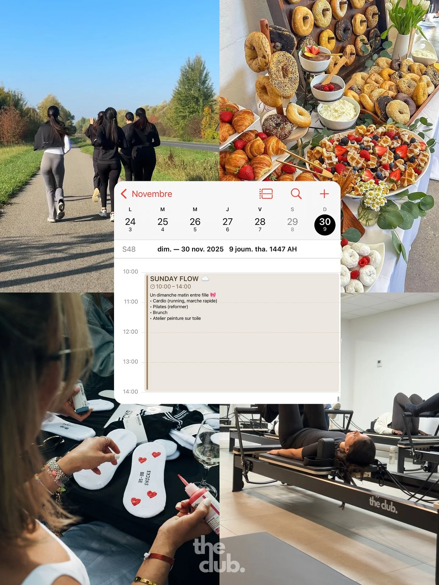 SUNDAY FLOW. 𝙴𝚍𝚒𝚝𝚒𝚘𝚗 𝟶𝟸.
📅 Dimanche 30 novembre 2025 
Venez passer un dimanche matin entre filles, dans la bonne humeur avec au programme 
・Petit run (30 minutes) : course ou marche rapide, à votre rythme pour réveiller le c
