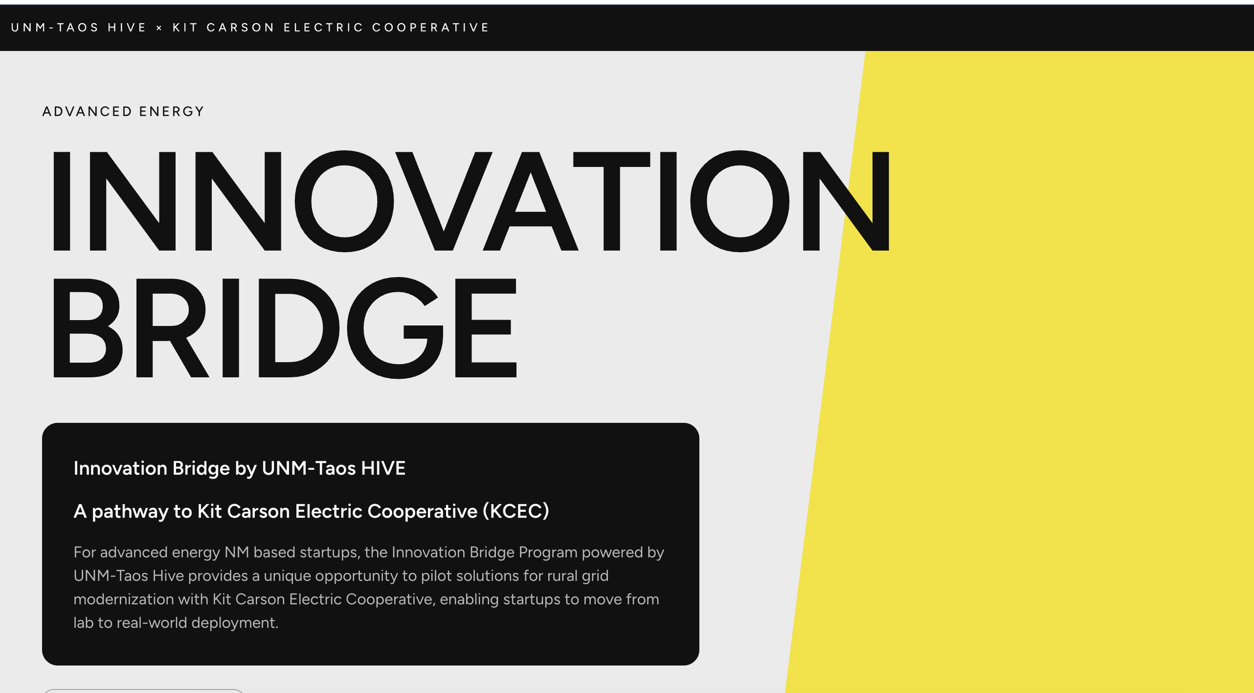 Bandelier selected for Innovation Bridge program at UNM-Taos HIVE