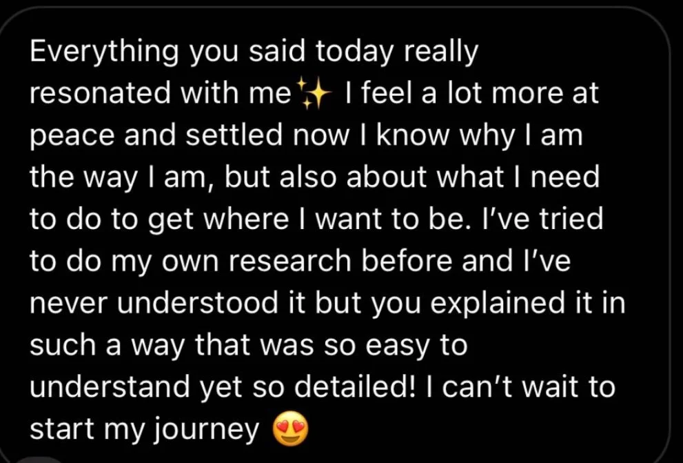 A black text post on a black background with white text expressing gratitude and understanding after a meaningful conversation, ending with a heart-eyes emoji.