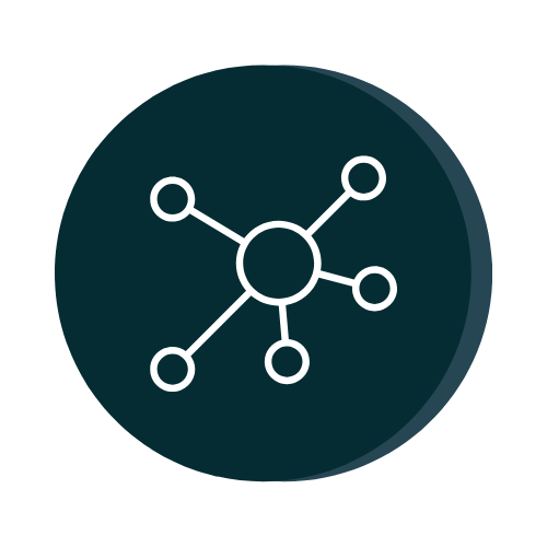Diagram of a network with a central node connected to seven outer nodes.