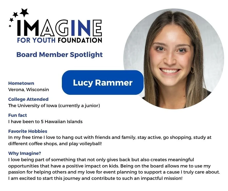Introducing our newest board member, Lucy! Lucy was a part of the University of Iowa student team that helped plan the inaugural Micah Hyde Charity Golf Outing - and now we can&rsquo;t wait to see her work in growing our impact in Iowa. 🌟