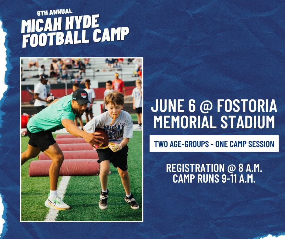 We&rsquo;re 1️⃣ week from camp! As a reminder, camp is on June 6 at Fostoria Memorial Stadium. 

We&rsquo;ll share key information on our page next week, but you can also view this info at imagineforyouth.org/register.