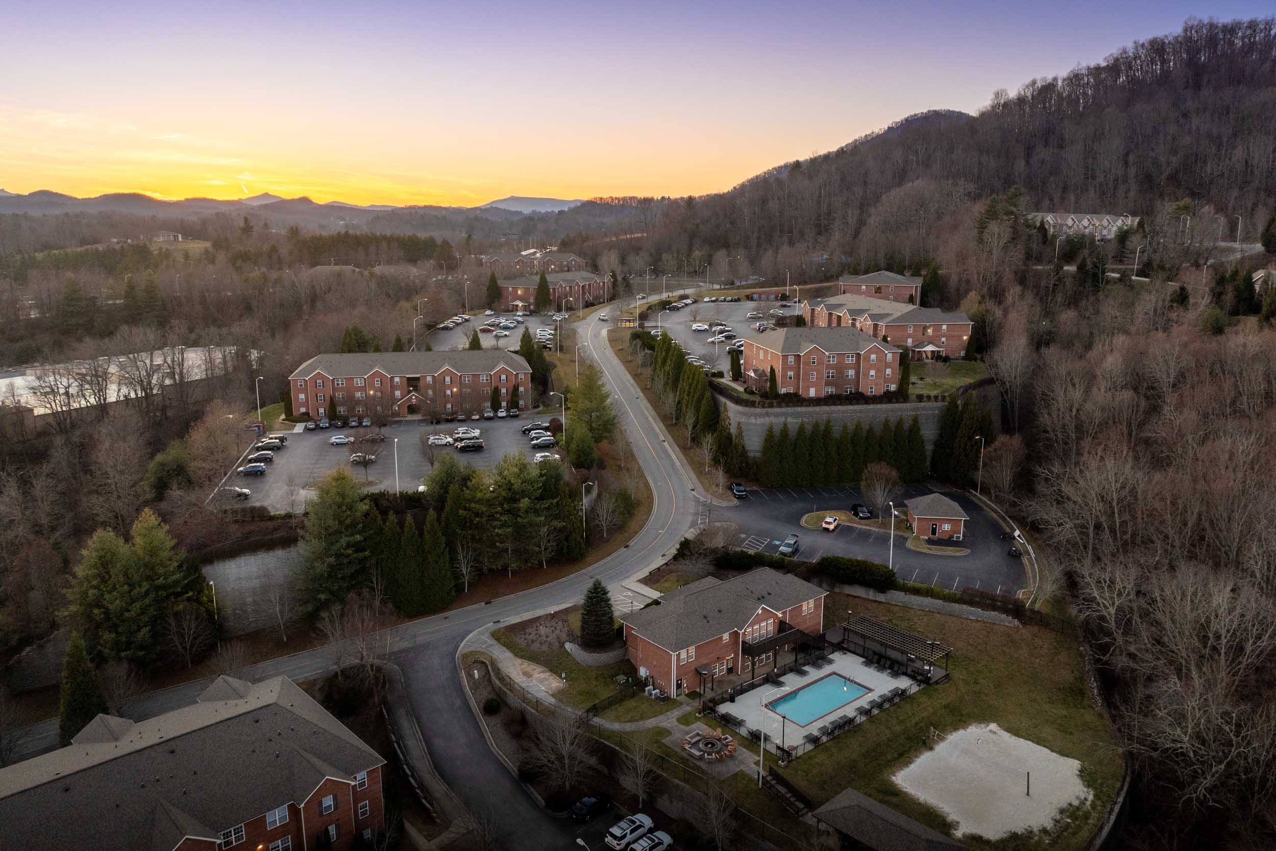 Mountaineer Village | Student Apartments in Boone, NC near App State | Aerial Community Photo