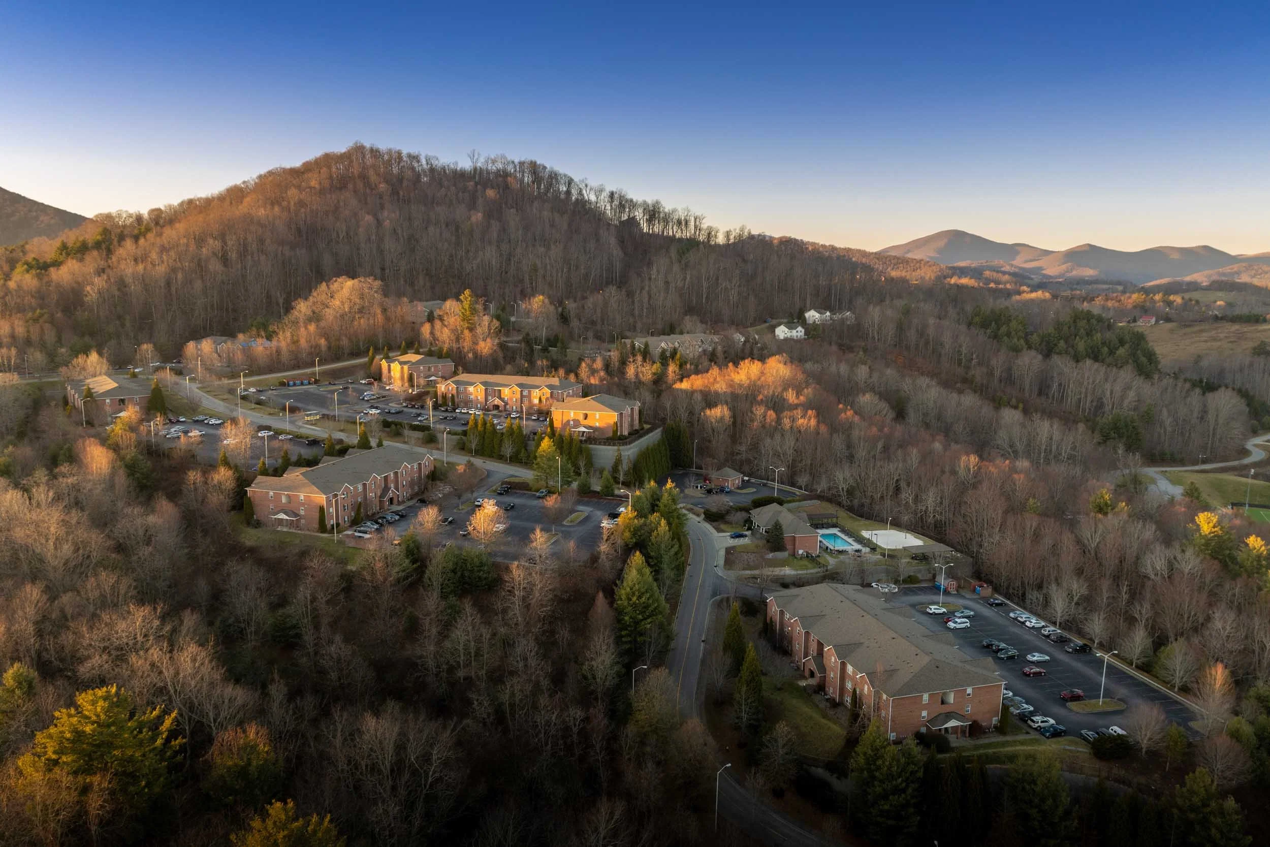 Mountaineer Village | Student Apartments in Boone, NC near App State | Community Aerial Photo