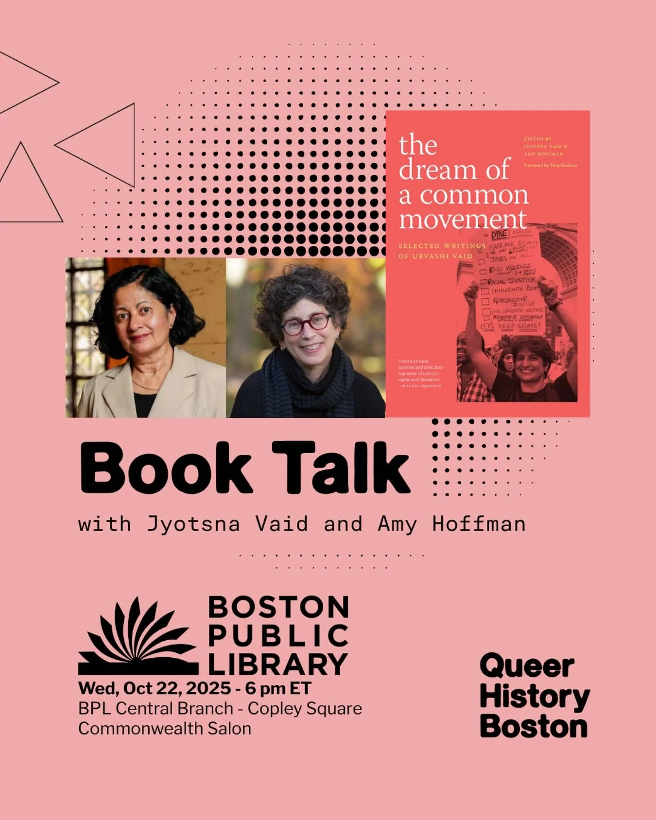 πβ¨ Join us for a conversation honoring one of the LGBTQ+ movement’s fiercest voices — Urvashi Vaid.
Editors Jyotsna Vaid and Amy Hoffman discuss The Dream of a Common Movement, a powerful new collection of Vaid’s writings on activ