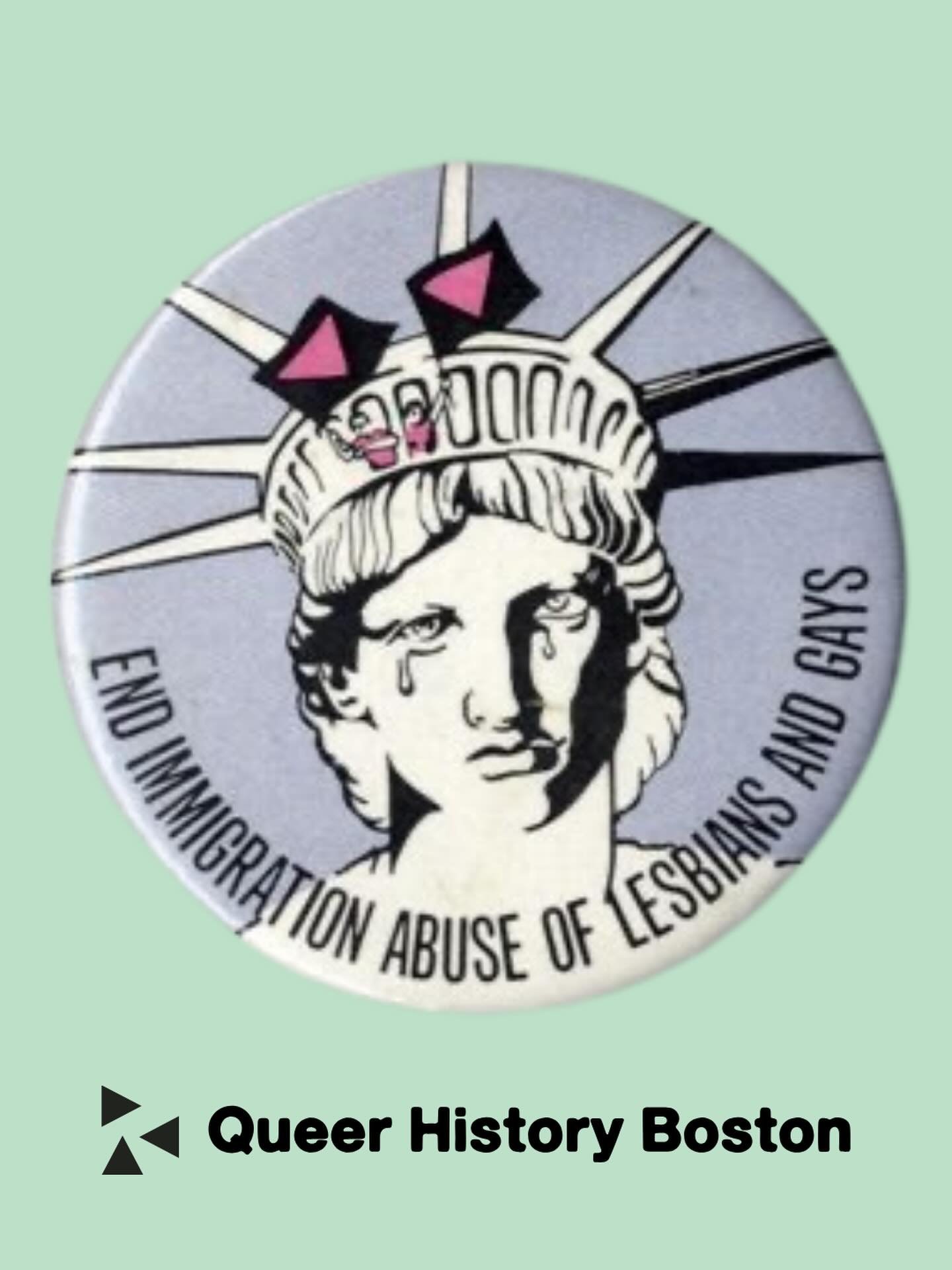 Pin in protest of the Defense of Marriage Act of 1996, where U.S. citizens received no legal recognition of their same-sex partners for the purpose of immigration.

Were you there? Have a story to share? Drop a comment below or email us at info@queer