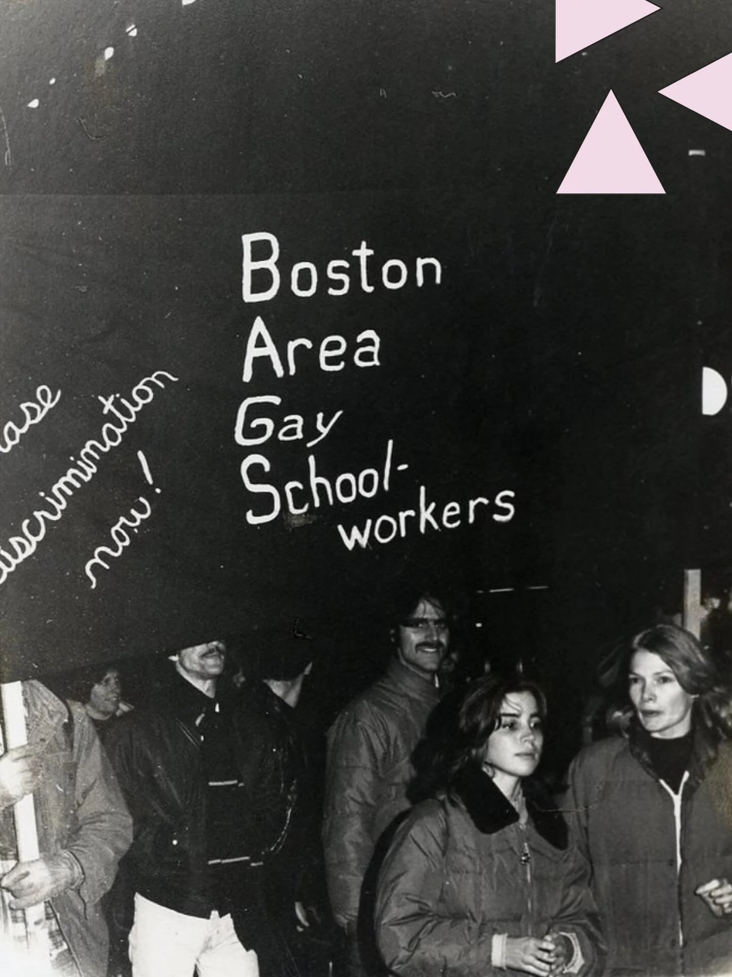 Demonstration of Boston Area Gay School Workers under a banner reading: &ldquo;Erase discrimination now!&rdquo;

📸 Tim Grant

Were you there? Have a story to share? Drop a comment below or email us at info@queerhistoryboston.org!