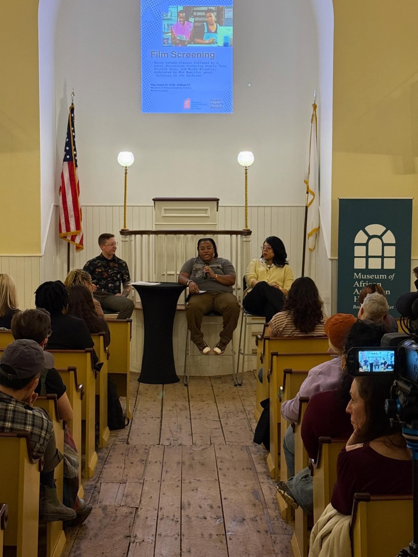 Thanks everyone for coming to our screening of The Watermelon Woman! 

It was such an honor to fill the African Meeting House at @maahmuseum with so many friendly and eager faces ready to learn and watch this queer cinema classic. 

And thanks to our